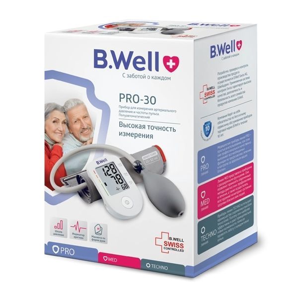 Тонометр напівавтоматичний B.Well PRO-30 M-L (манжета 22-42 см) 72030 фото