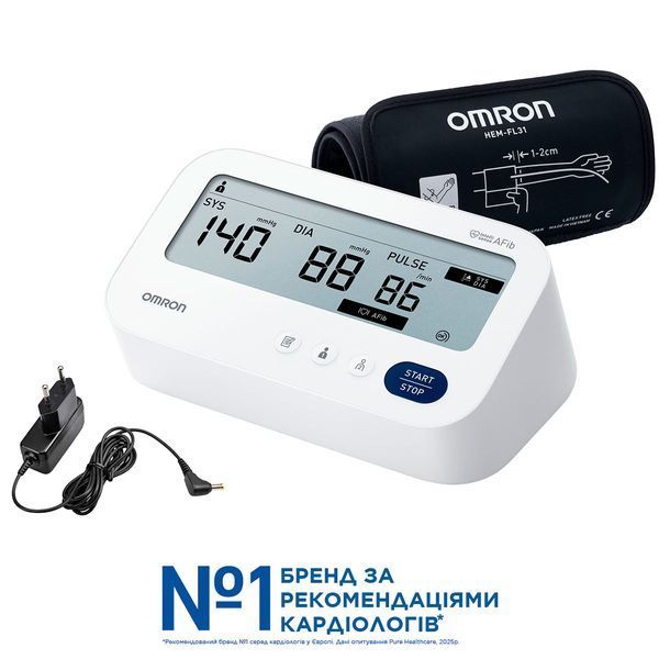 Автоматичний тонометр на плече OMRON M3 Comfort AFib з адаптером (HEM-7196-FLE) OMRON-HEM-7196-FLE-ADAPTER фото