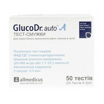 Тест смужки GlucoDr auto 50 шт (AGM 4000) 4050 фото