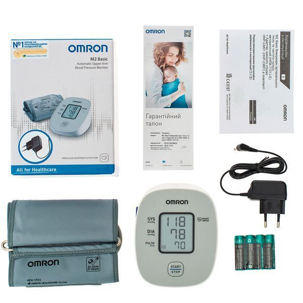 Автоматический тонометр на плечо OMRON M2 Basic с адаптером (HEM-7121J-E) OMRON-HEM-7121J-E-ADAPTER фото