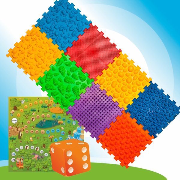 Ортопедический массажный коврик с настольной игрой 8 элементов 9631 фото